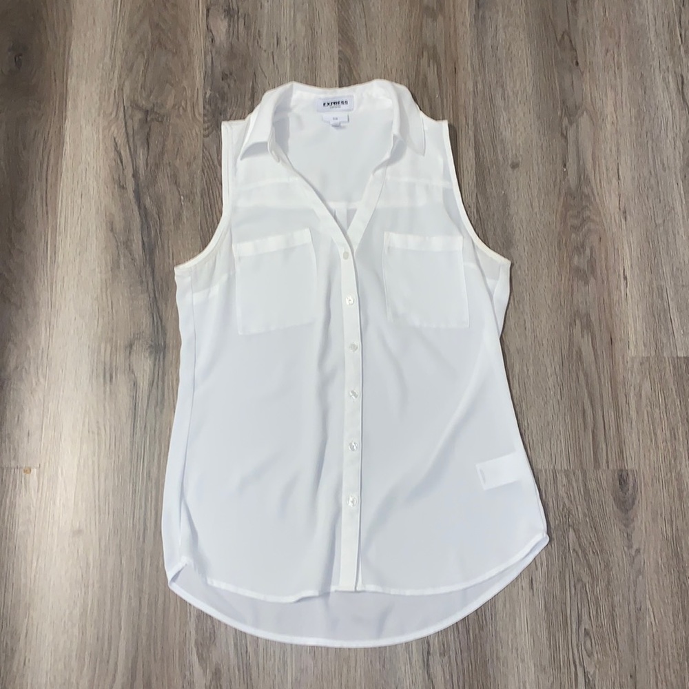 Sheer white Express dress shirt size XS